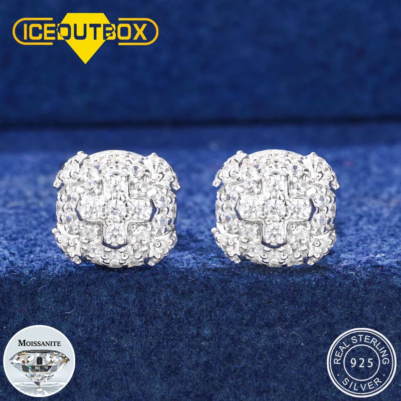 Cross-Design Stud Earrings – Gold-Tone & Silver-Tone Options