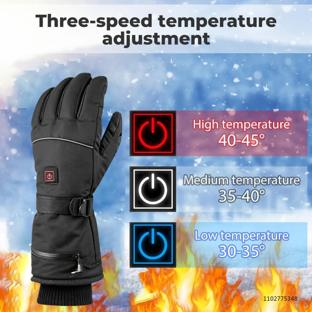 Rechargeable Heated Gloves with 3 Heat Settings