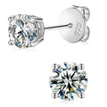 925 Sterling Silver Moissanite Stud Earrings | Round & Clover Styles