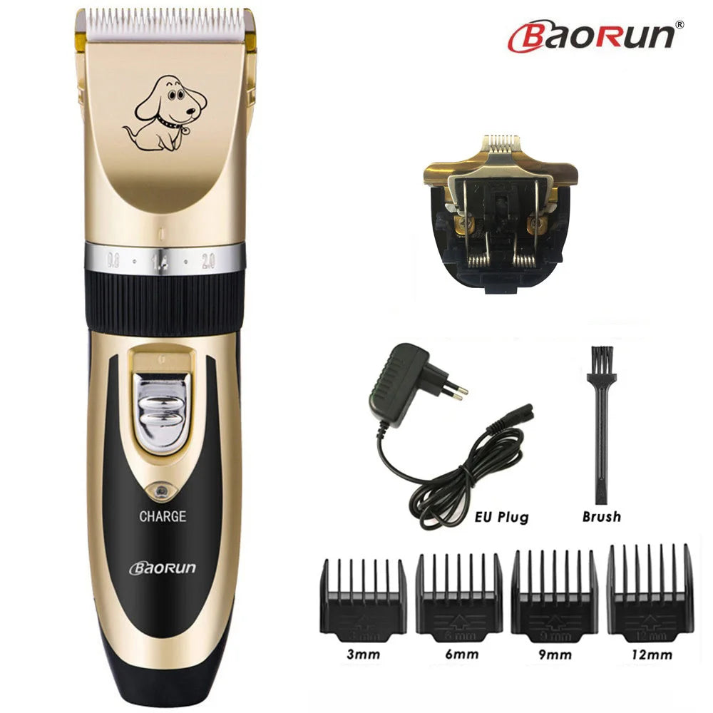BaoRun Rechargeable Pet Grooming Clippers – Black Kit Options