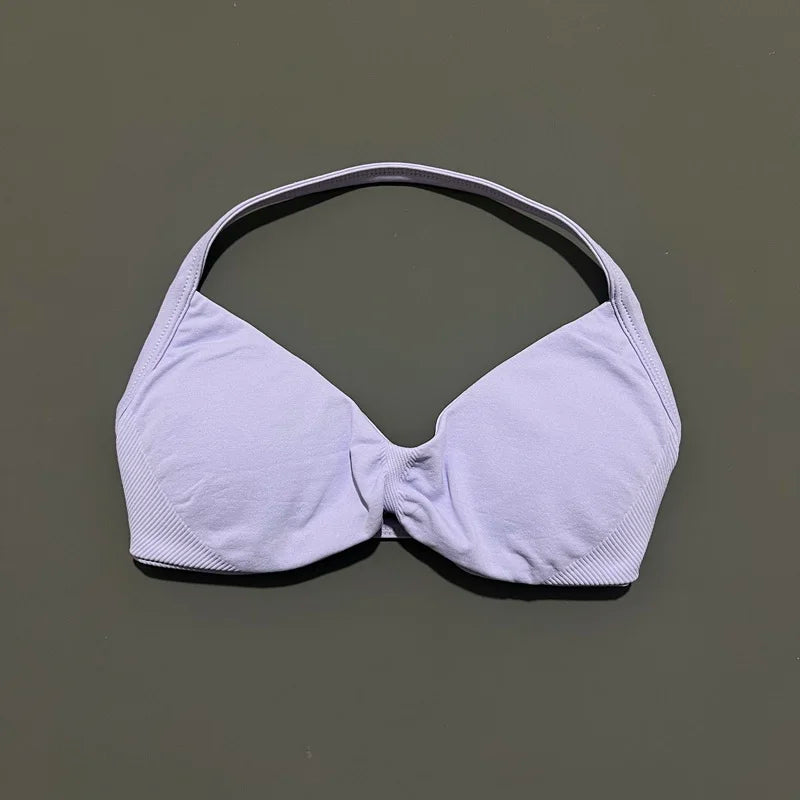 Women’s Halter Sports Bra – Open-Back Design