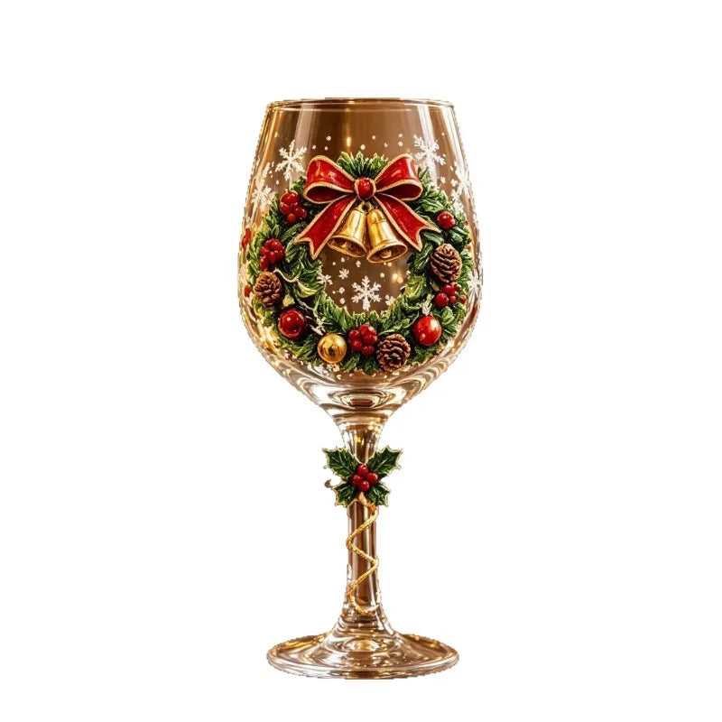 Christmas Stemmed Glass Goblet – Holiday Designs