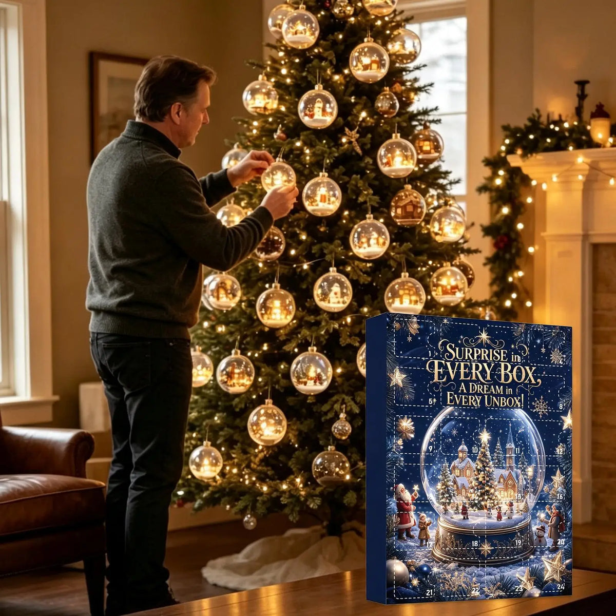 24-Day Christmas Advent Calendar – Flat Acrylic Ornaments
