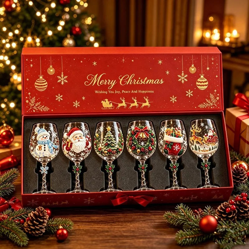 Christmas Stemmed Glass Goblet – Holiday Designs