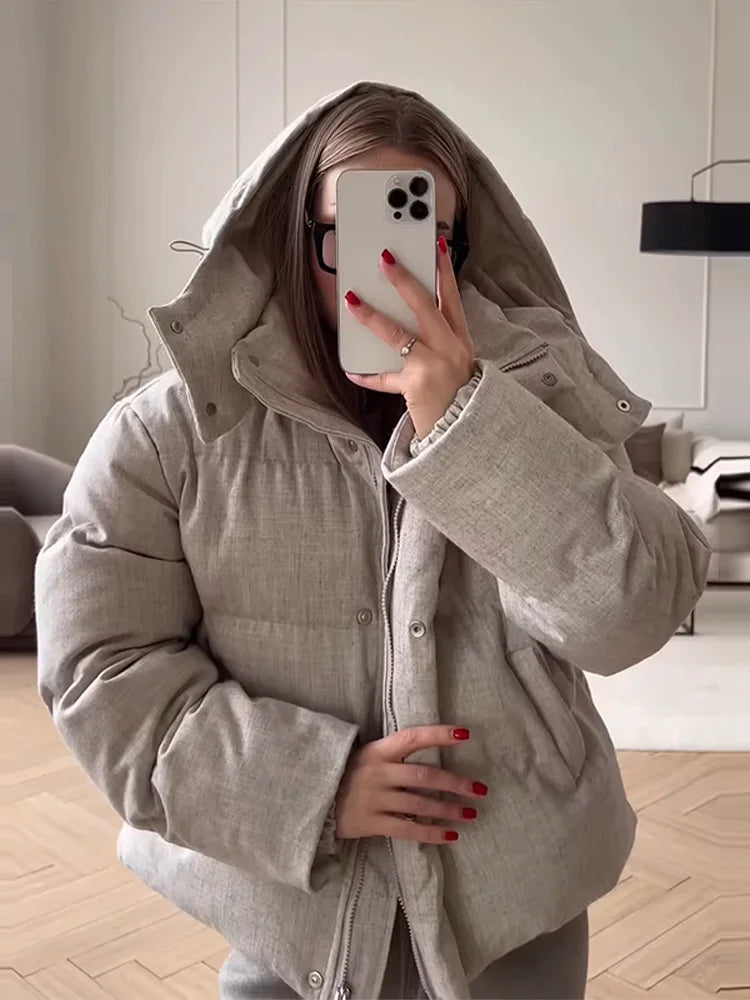 Women's Short Hooded Puffer Jacket