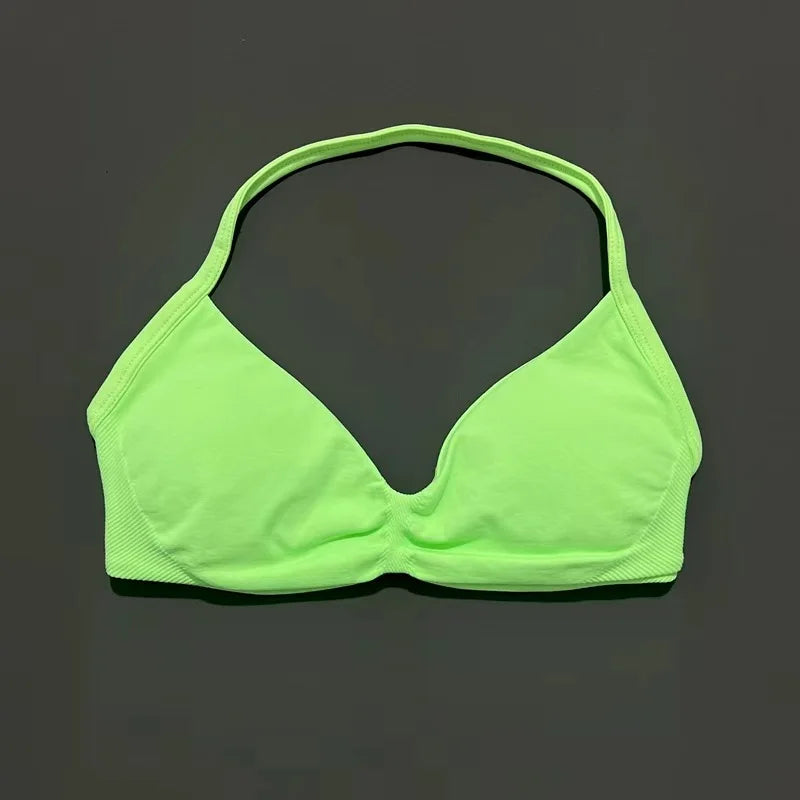 Women’s Halter Sports Bra – Open-Back Design