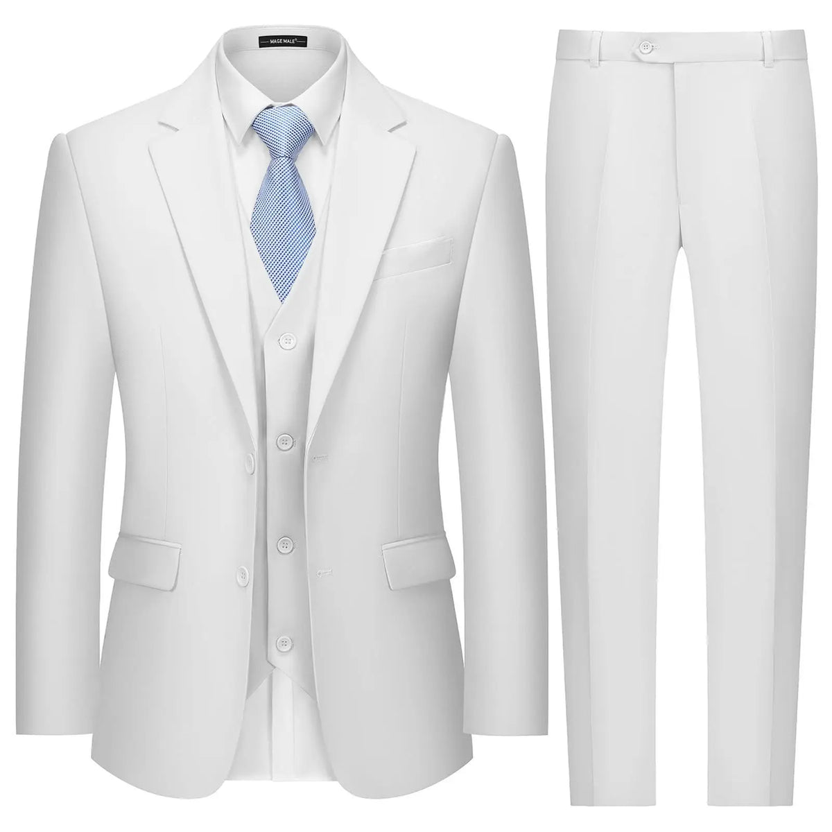 Men's Classic Solid-Color Suit for Weddings & Business