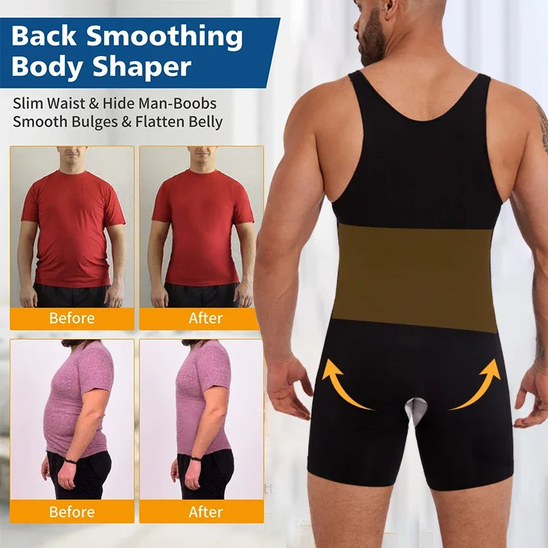 Men’s Sleeveless Compression Bodysuit – Black or Nude