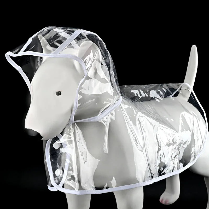 Clear Hooded Dog Raincoat – S to XL