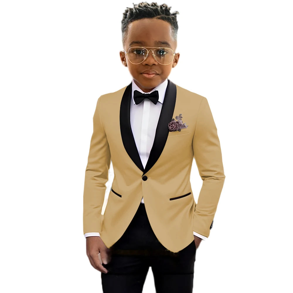 Boys’ 2-Piece Slim-Fit Suit Set – Blazer & Trousers, 2T–16T