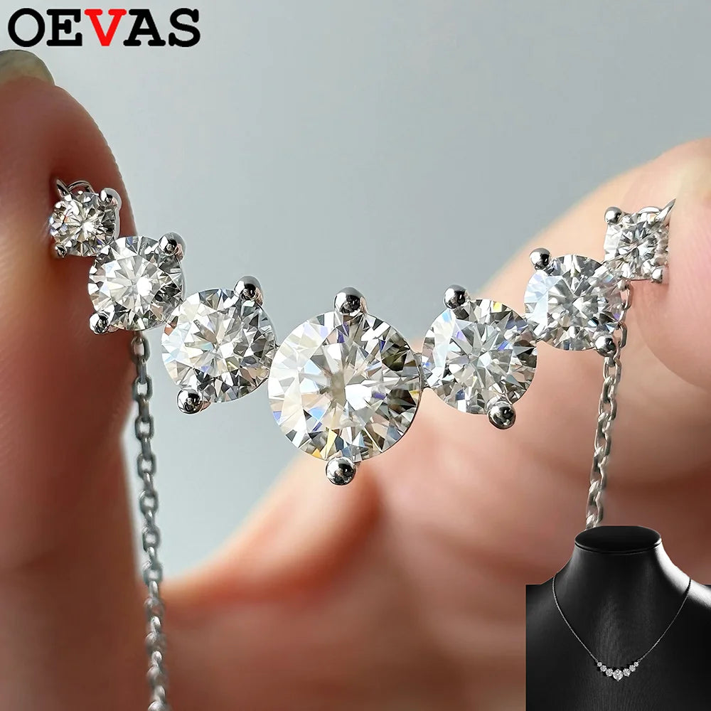 Moissanite or Zircon Solitaire Pendant Necklace in 925 Sterling Silver