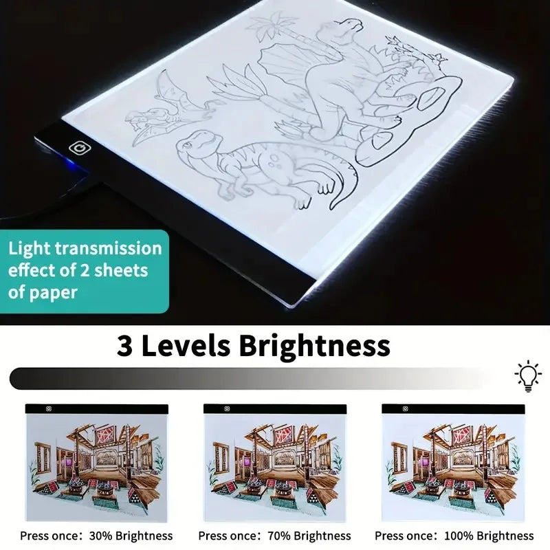 A3 LED Tracing Light Pad – 3 Brightness Levels