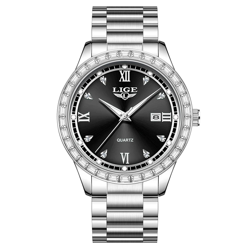 LIGE Women's Quartz Watch with Stainless Steel Band