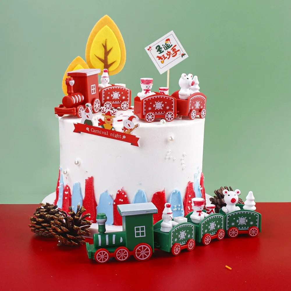 Mini Christmas Train Decorations – Holiday Colors
