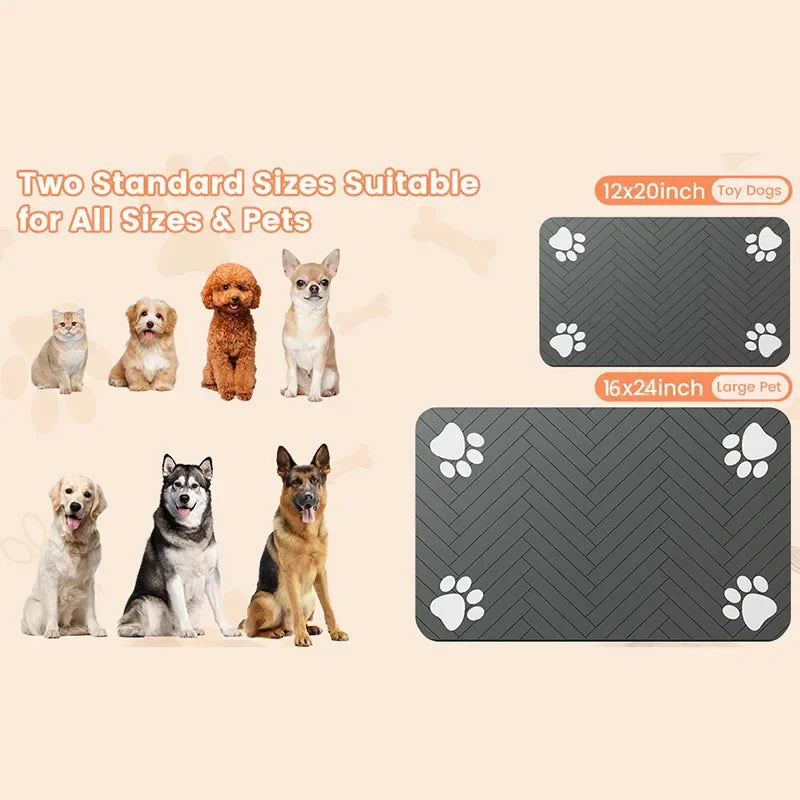 Paw-Print Pet Feeding Mat – Small or Large