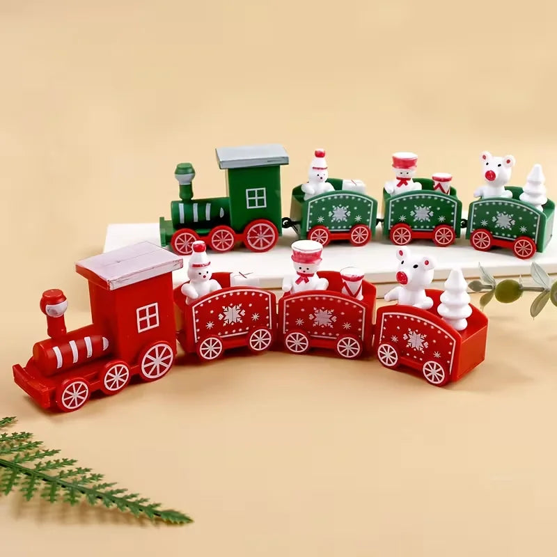 Mini Christmas Train Decorations – Holiday Colors
