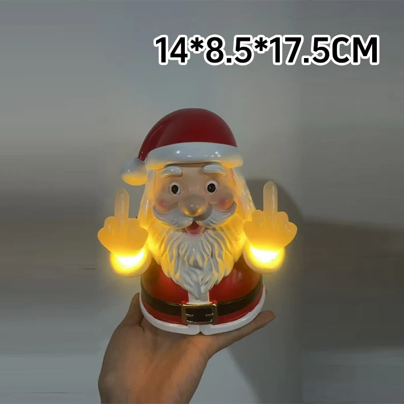 Light-Up Middle-Finger Santa – Adult Novelty Decoration