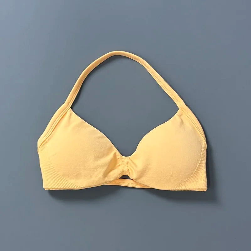 Women’s Halter Sports Bra – Open-Back Design