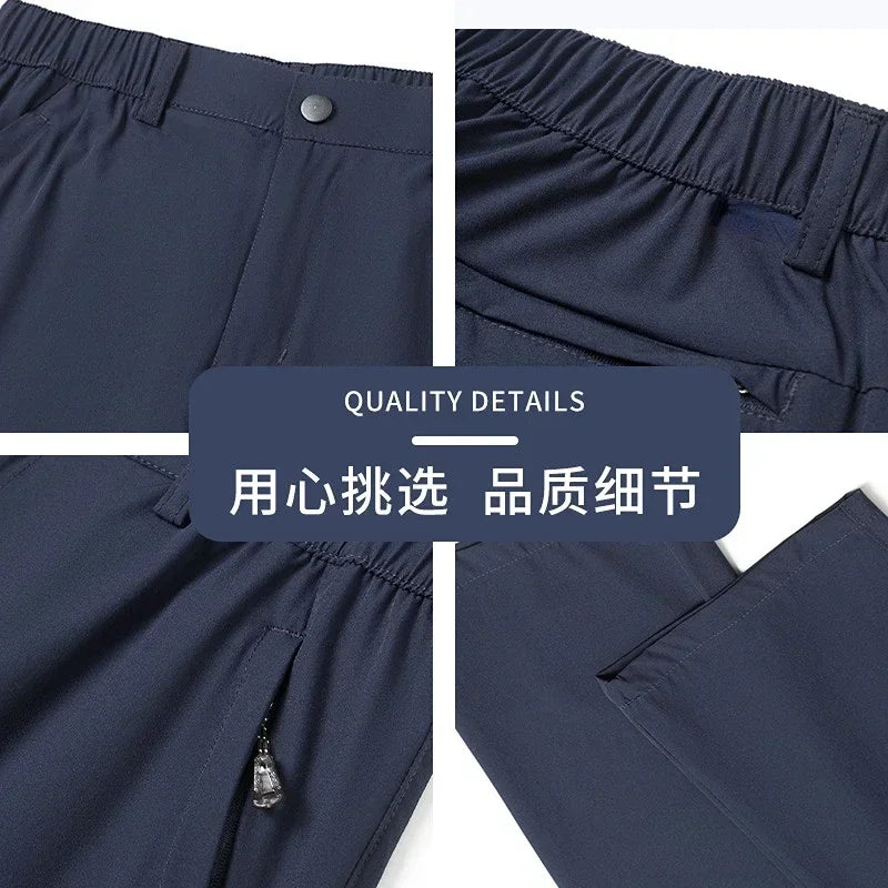 Men’s Lightweight Stretch Straight-Leg Pants – Elastic Waist