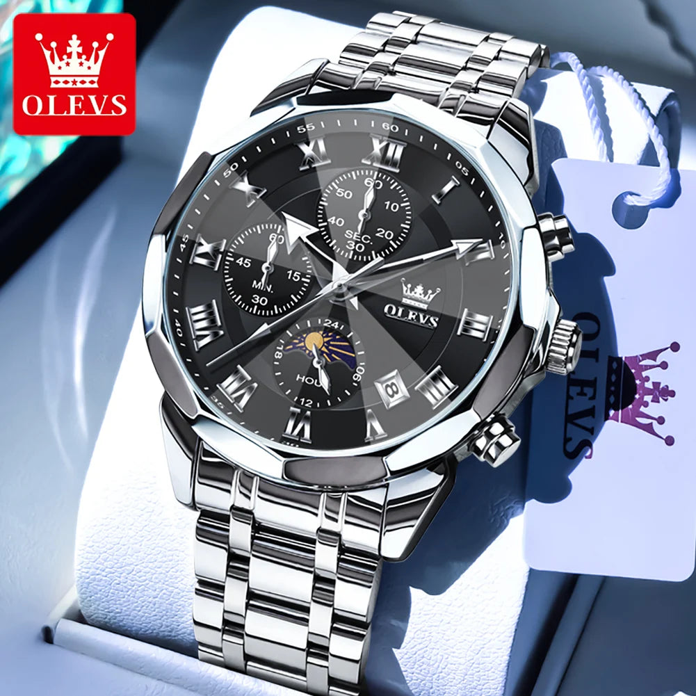 OLEVS 3675 Men's Stainless Steel Quartz Watch