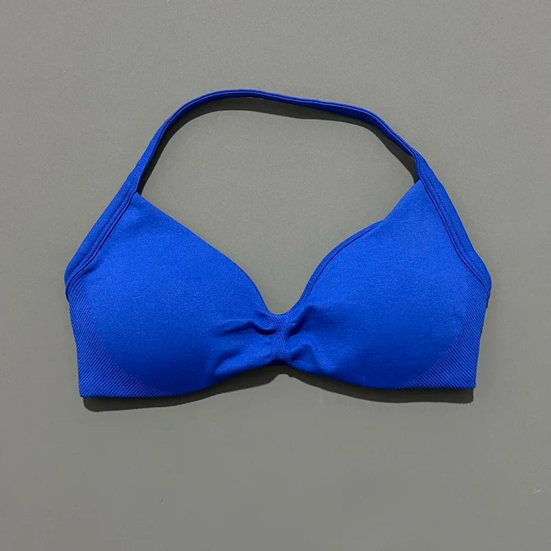 Women’s Halter Sports Bra – Open-Back Design
