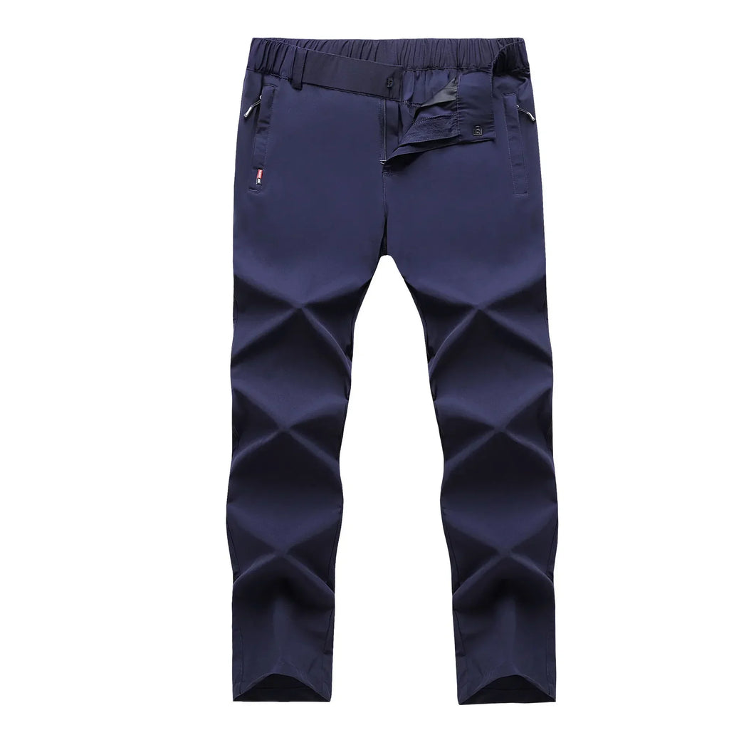 Men’s Lightweight Stretch Straight-Leg Pants – Elastic Waist