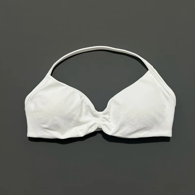 Women’s Halter Sports Bra – Open-Back Design