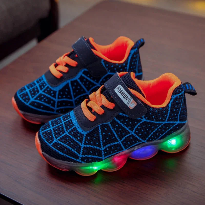 Kids’ Light-Up Spider Web Sneakers