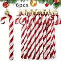 Glitter Candy Cane Christmas Ornaments – Set of 6