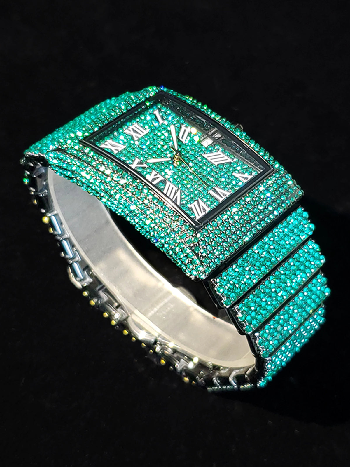 Green Rectangular Quartz Watch