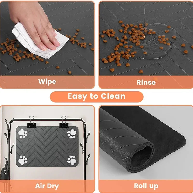 Paw-Print Pet Feeding Mat – Small or Large