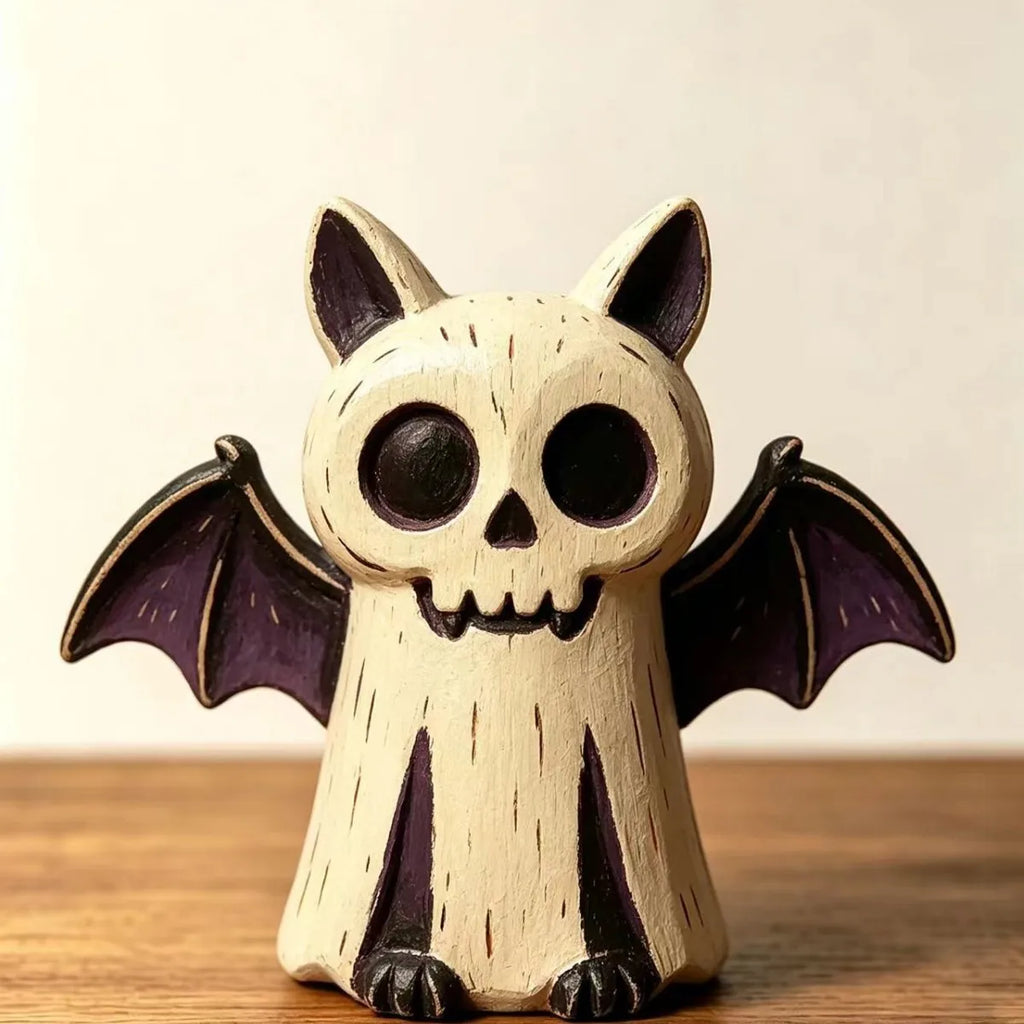 Wooden Halloween Tabletop Figures – Owl, Ghost, Pumpkin & Cat