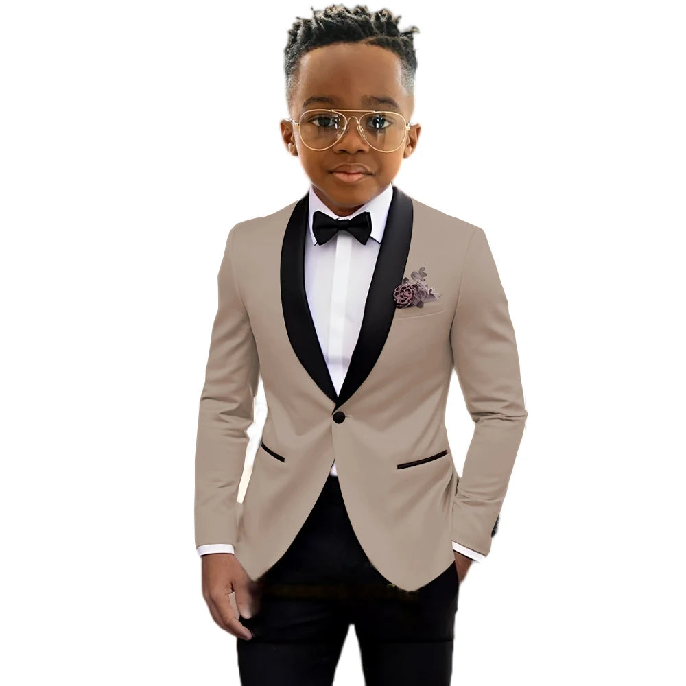 Boys’ 2-Piece Slim-Fit Suit Set – Blazer & Trousers, 2T–16T