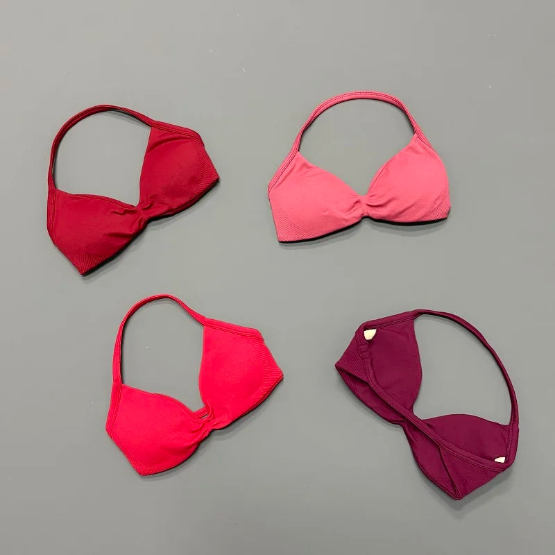 Women’s Halter Sports Bra – Open-Back Design