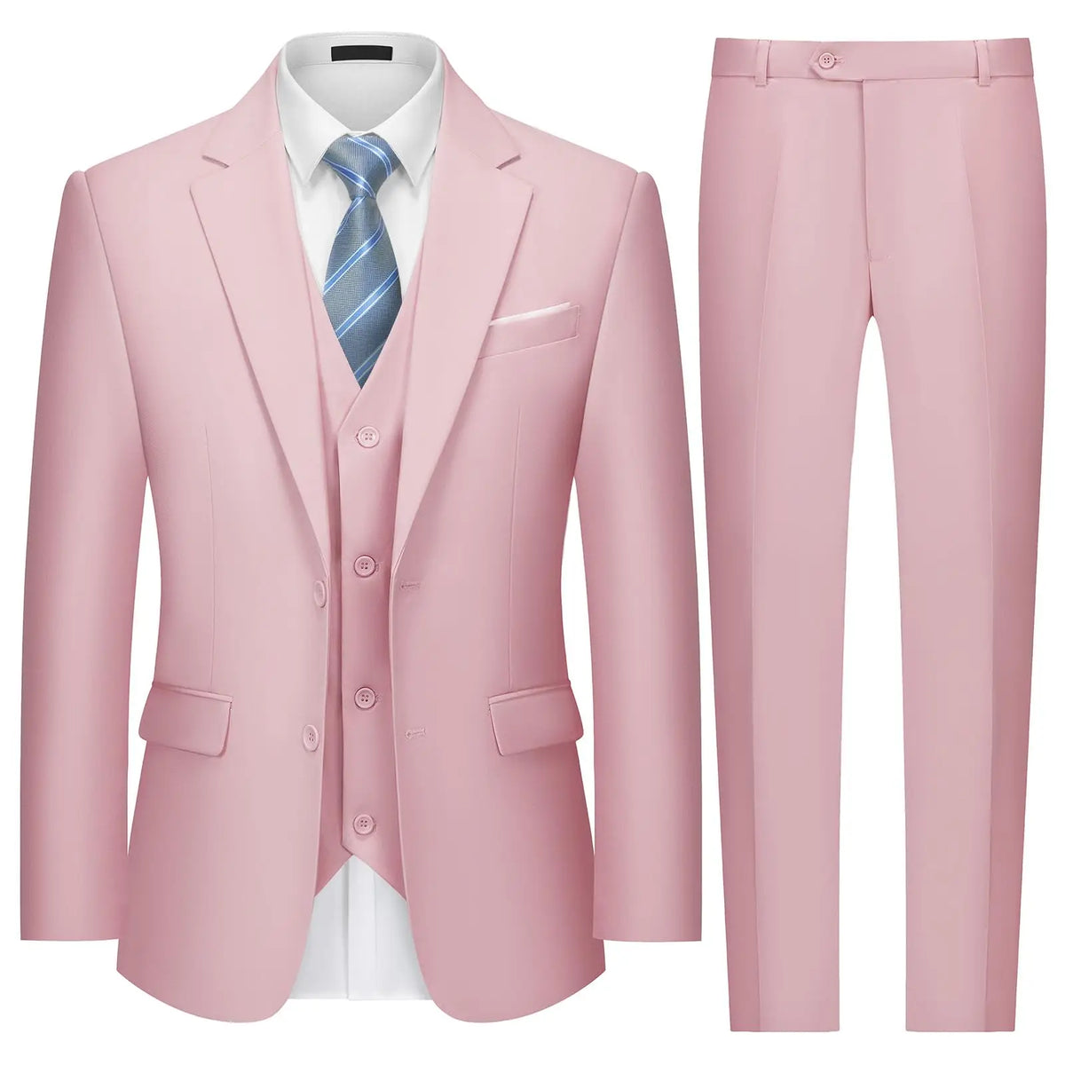 Men's Classic Solid-Color Suit for Weddings & Business