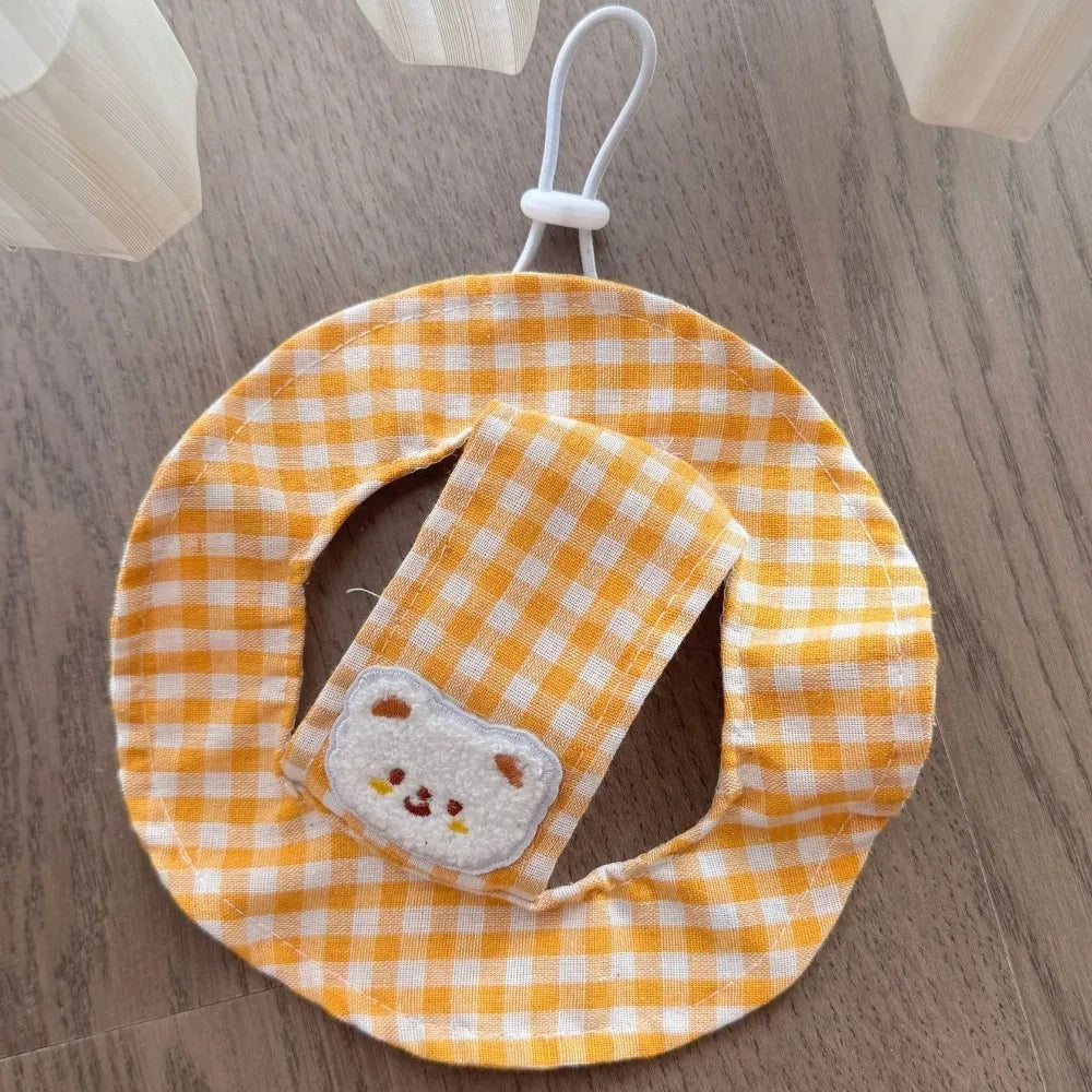 Gingham Dog Bucket Hat with Ear Openings