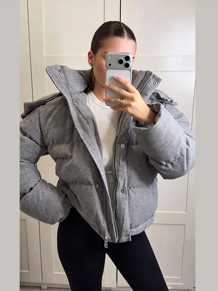 Women's Short Hooded Puffer Jacket