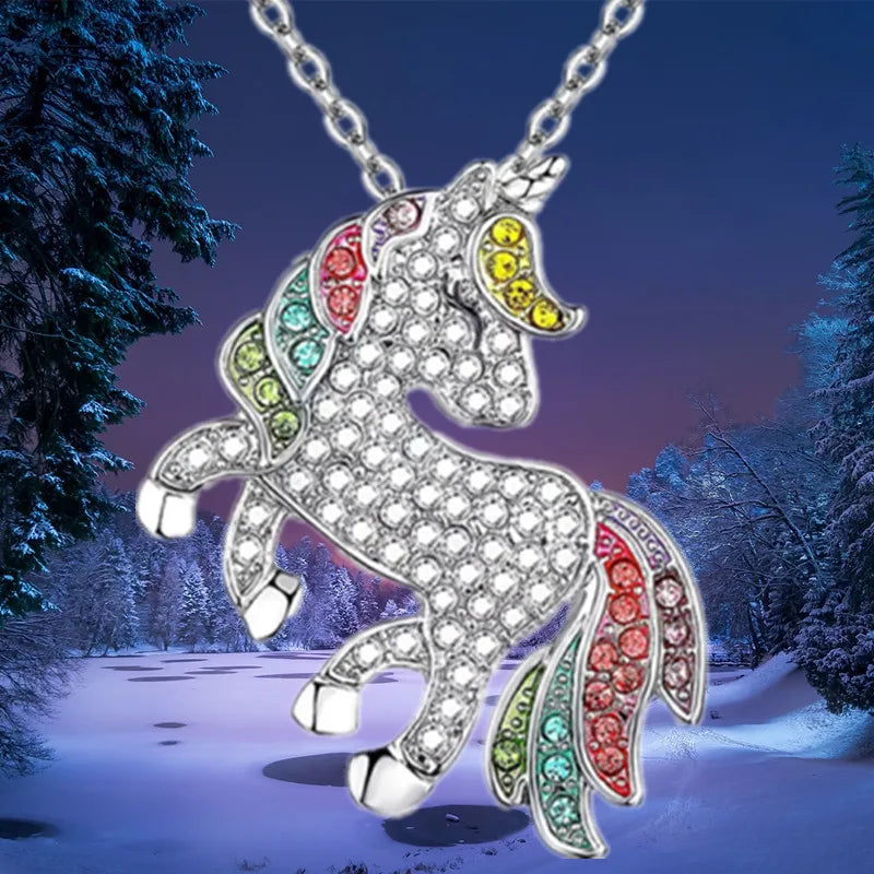 Sparkling Unicorn Pendant Necklace