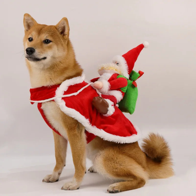 Santa Rider Pet Christmas Costume