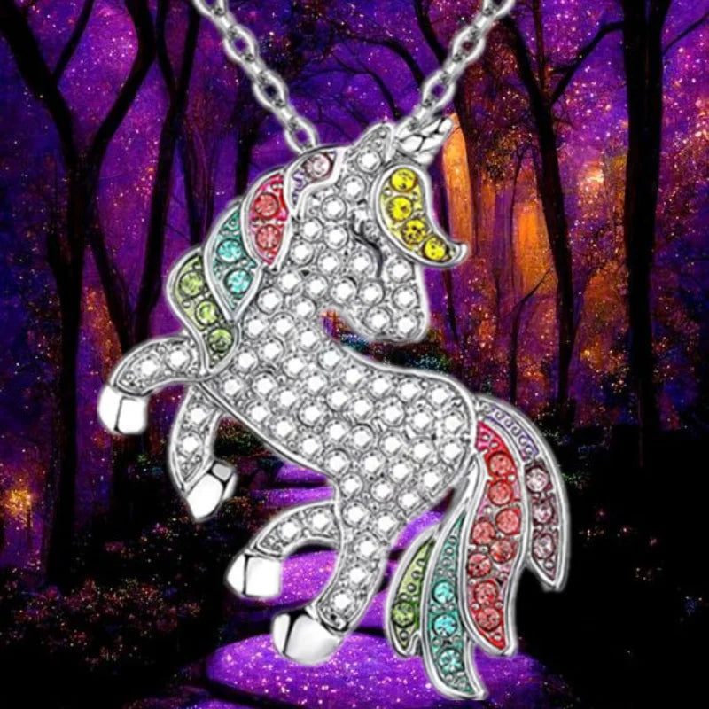 Sparkling Unicorn Pendant Necklace