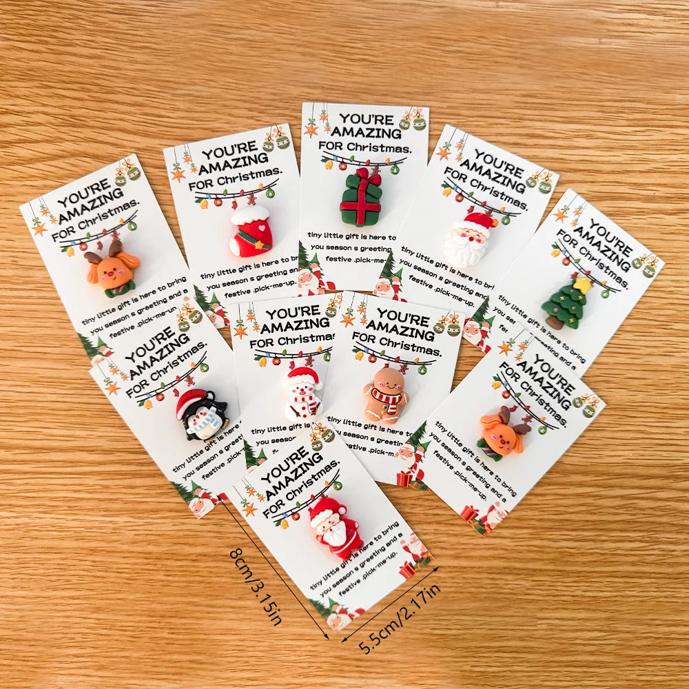 Christmas Mini Cards with Resin Charms – Assorted 10 or 40 Pack