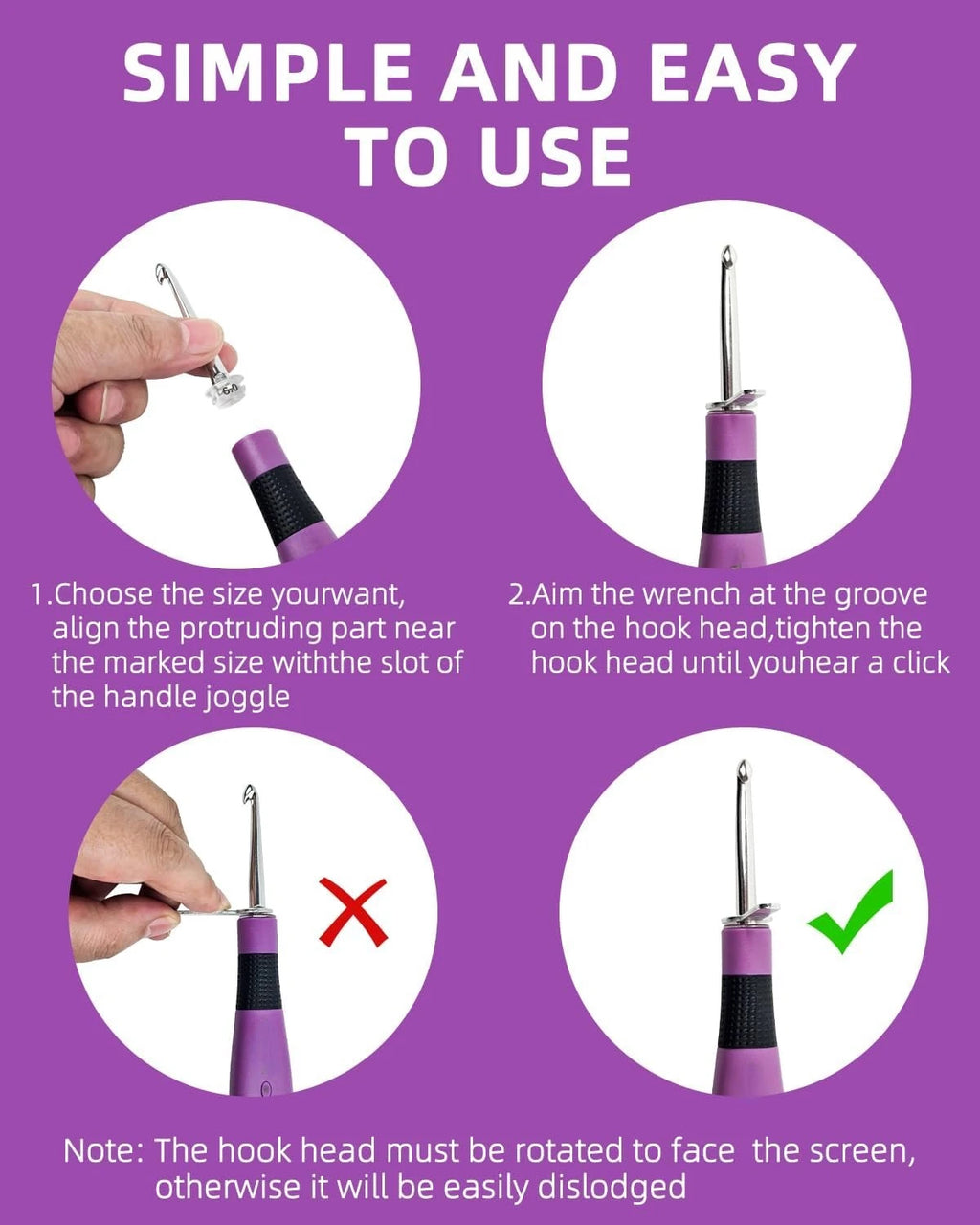 Lighted Crochet Hook Set with Digital Stitch & Row Counter