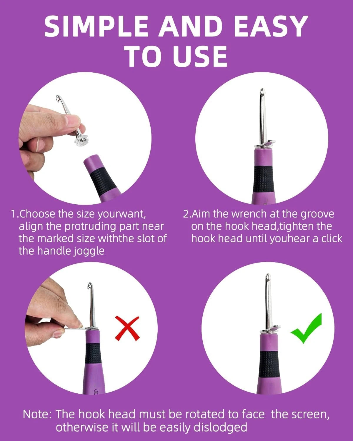 Lighted Crochet Hook Set with Digital Stitch & Row Counter