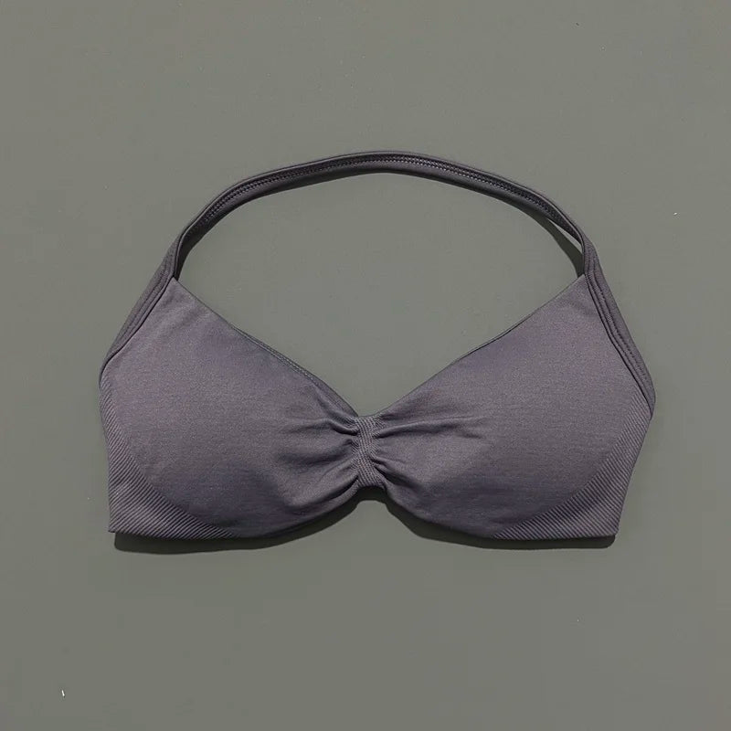 Women’s Halter Sports Bra – Open-Back Design