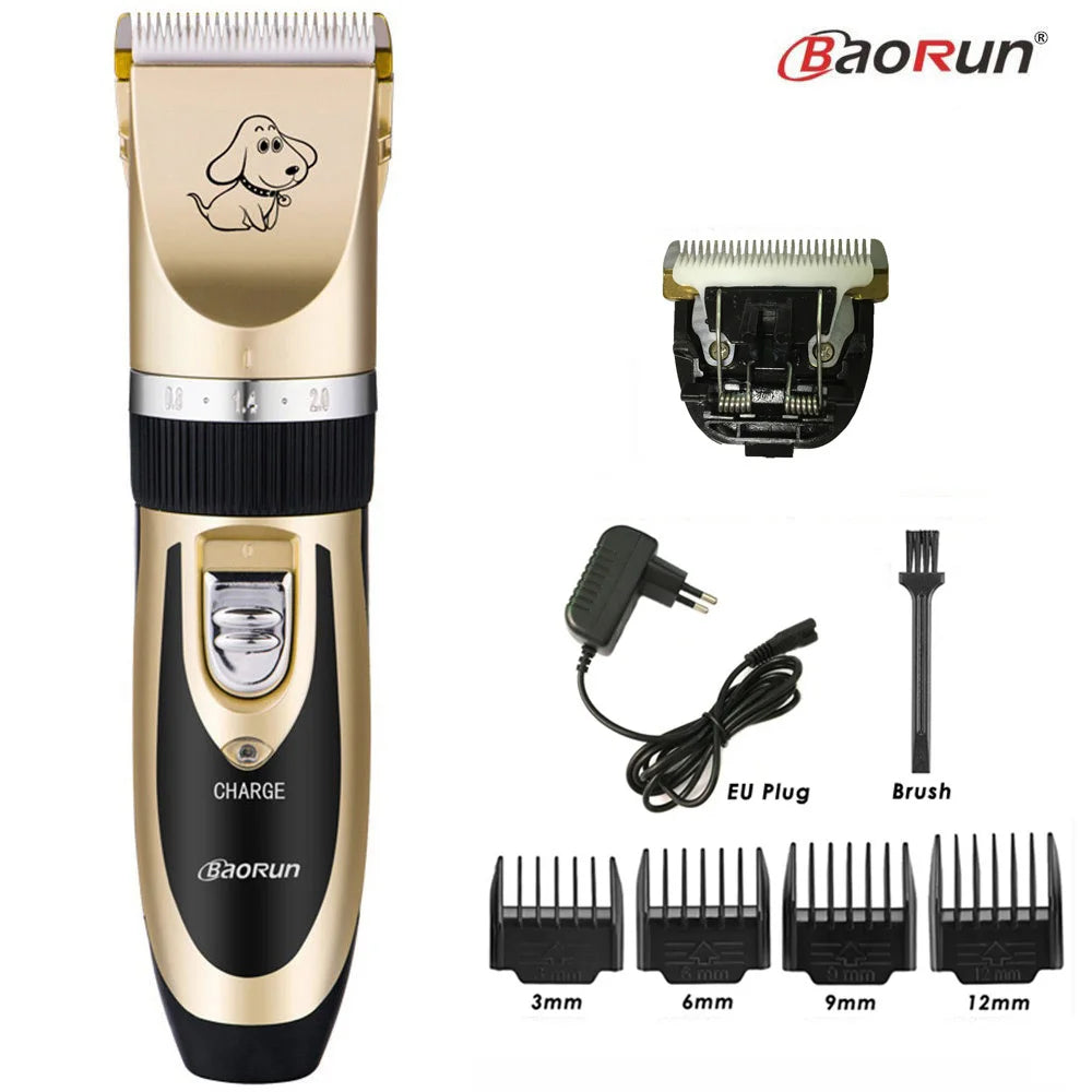 BaoRun Rechargeable Pet Grooming Clippers – Black Kit Options