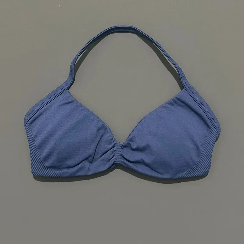 Women’s Halter Sports Bra – Open-Back Design