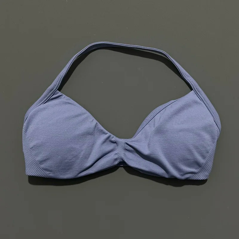 Women’s Halter Sports Bra – Open-Back Design