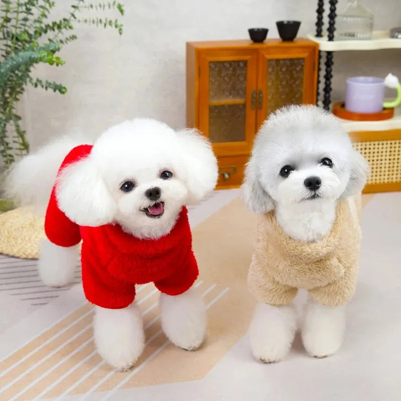 Plush-Texture Zip-Back Dog Jacket – S–XXL