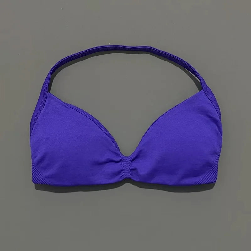 Women’s Halter Sports Bra – Open-Back Design