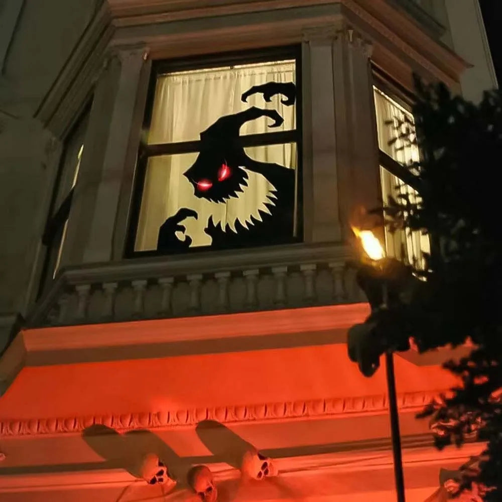 Halloween Monster & Spooky Face Silhouette Decorations